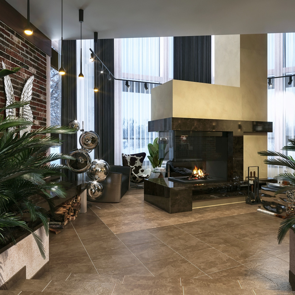 Гостиная загородного дома