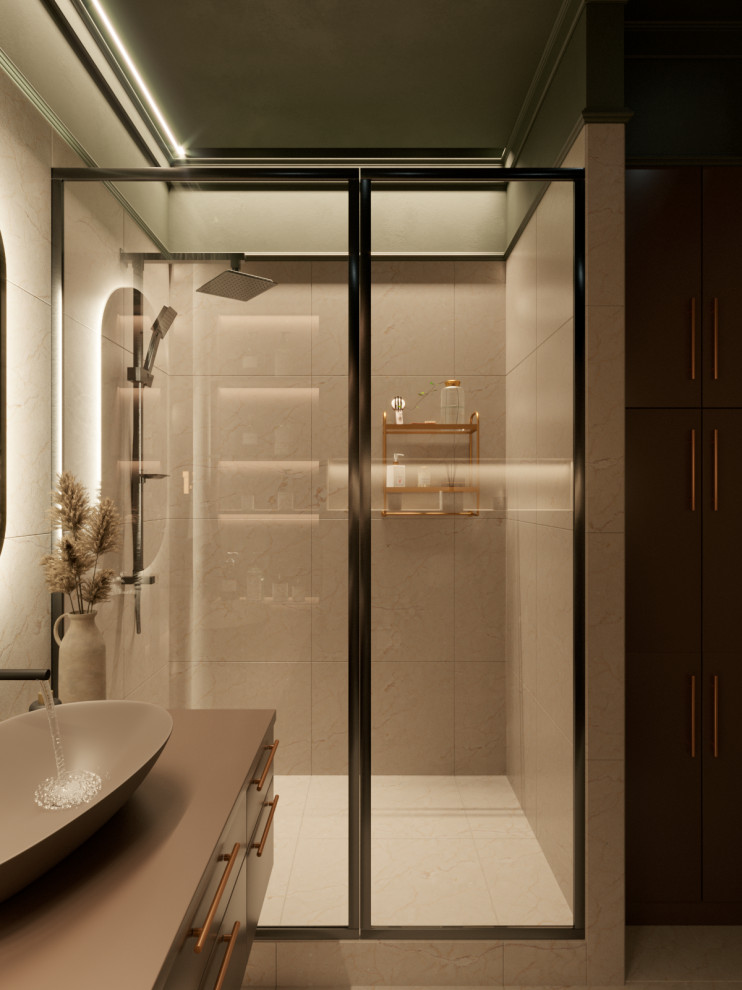 Проект интерьера кухни и санузла