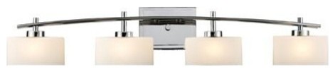 Eastbrook 4-Light Vanity, Polished Chrome and Opal White Glass