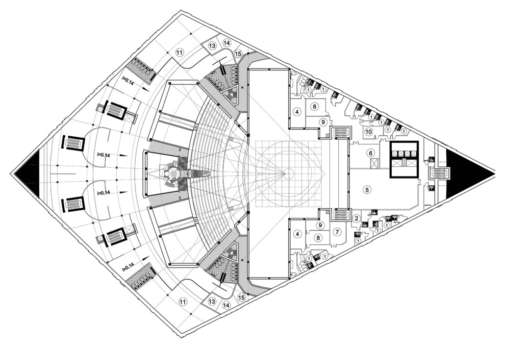 план центра на уровне бельэтажа 5d театра