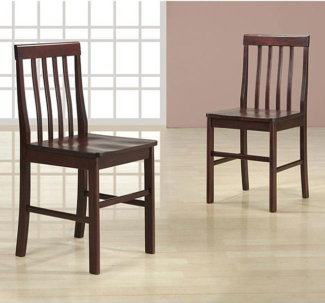 Espresso Wood Dining Chairs (Set of 2)