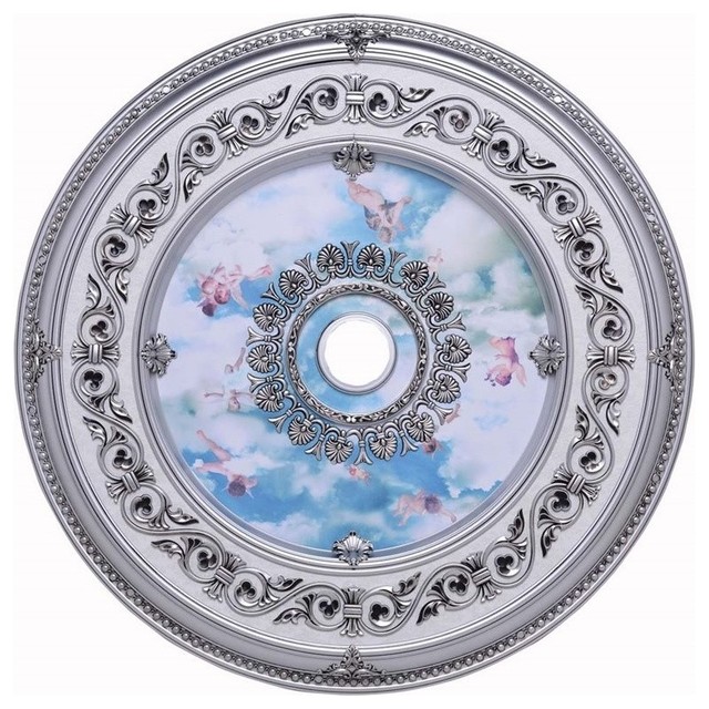 Elegant Decor Md210d43pw Ceiling Medallion Pewter