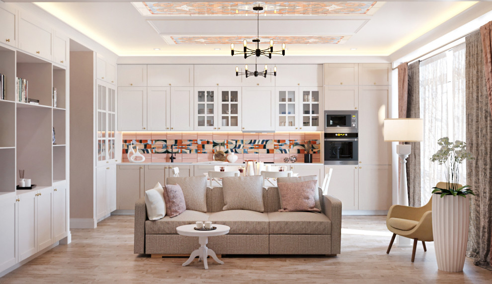 Дизайн проект квартиры  общей площадью 87 м2 в стиле "Эклектика"