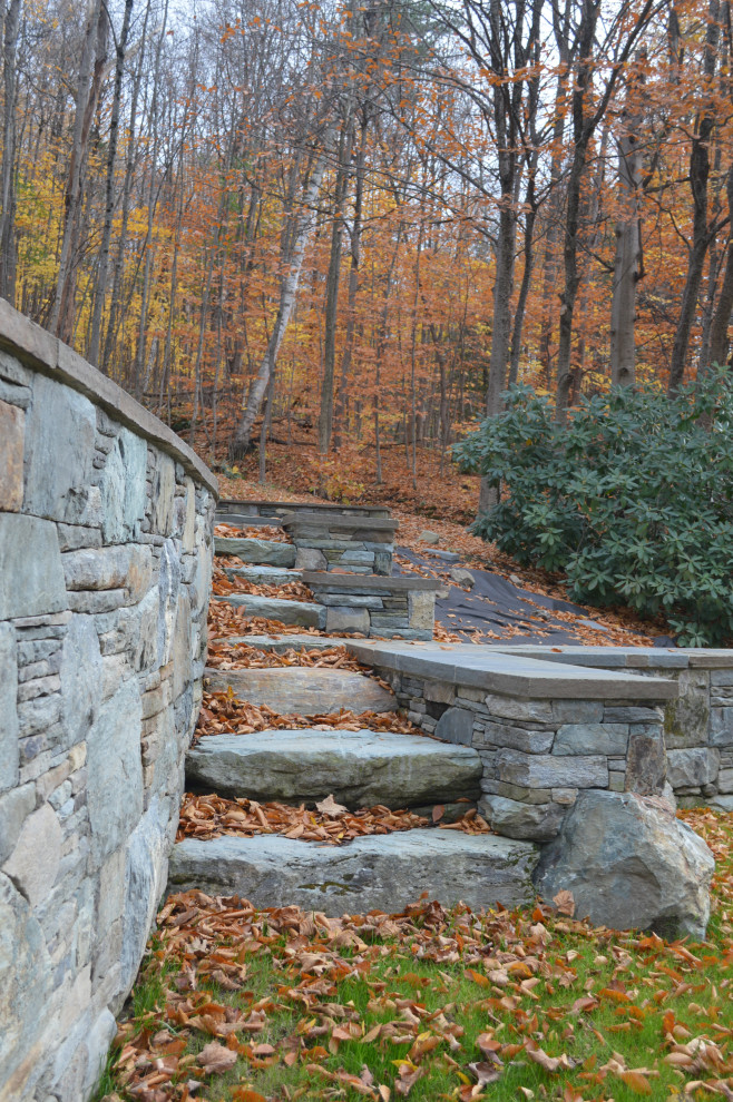 Williston - Retaining walls, water feature, chimney, & walkway