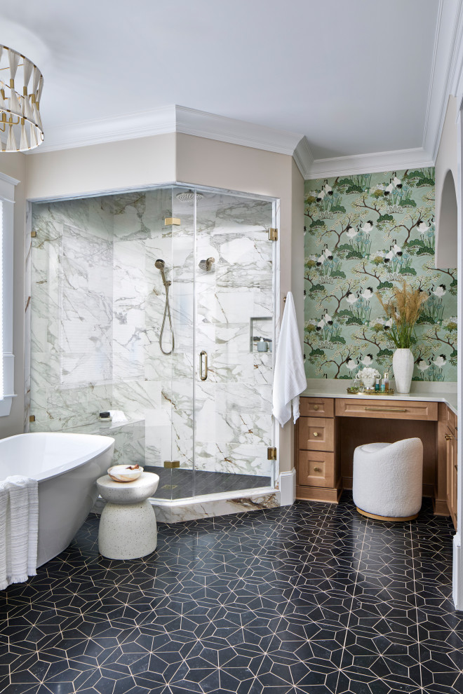 Inspiration for a transitional bathroom remodel in Atlanta
