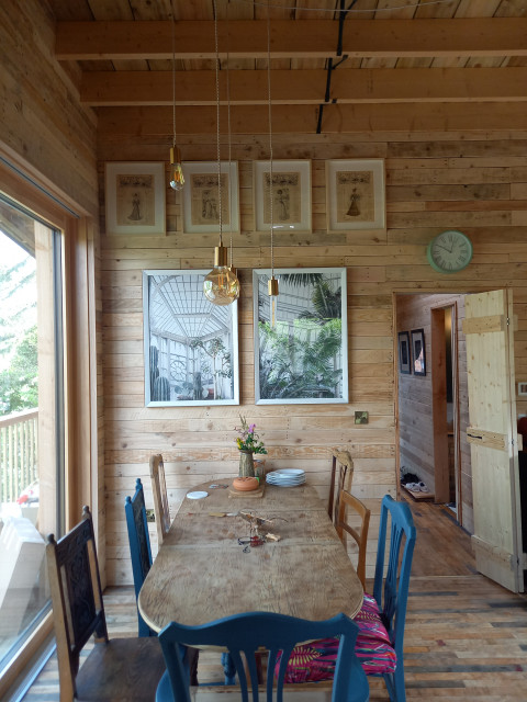 Timber Framed Home rustic-dining-room