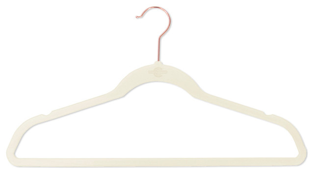 200 Pack Non Slip Ultra Thin Velvet Hangers by Closet Complete, Ivory