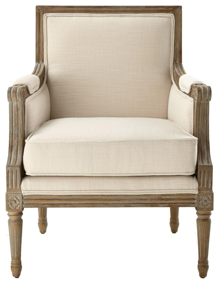Natural Birch Upholstered Accent Chair, Natural