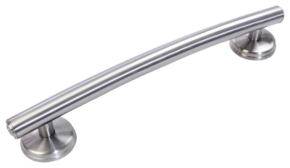 16" Transitional Curved Grab Bar With Grips and Anchors Transitional
