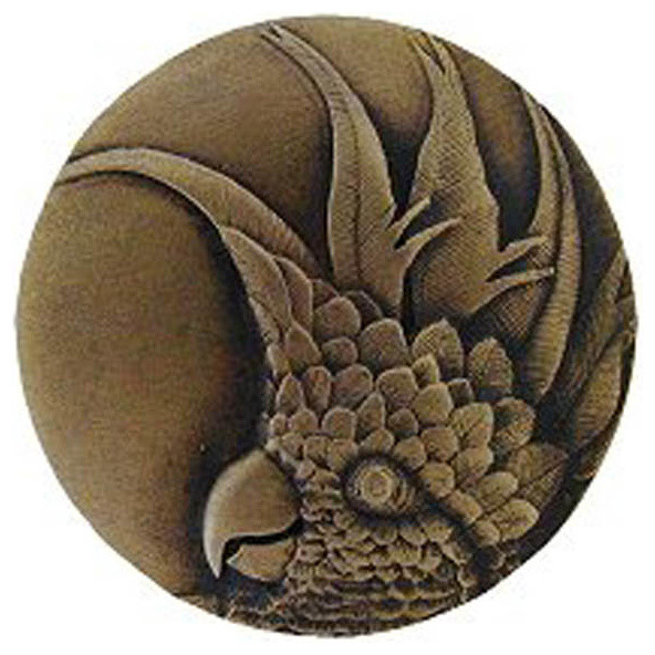 Cockatoo, Small - Right Cabinet Knob in Antique Brass, NHK324-AB-R