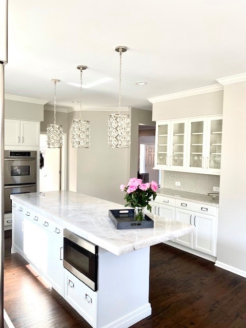 Example of a transitional kitchen design in Chicago