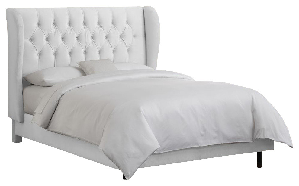 Tufted Bed w Foam Padding in White (King)