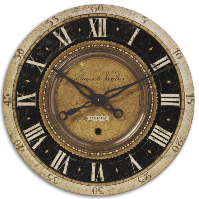 Auguste Verdier Wall Clock Traditional Wall Clocks by Houzz