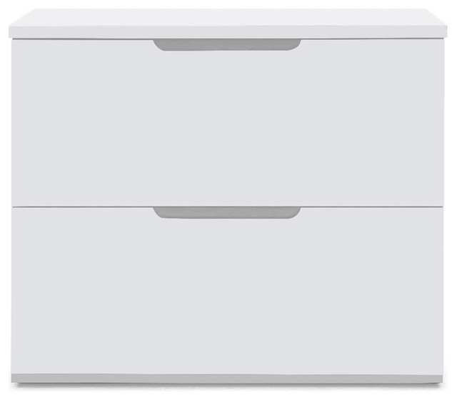 Hayes Modern 2 Drawers Lateral Filling, Contemporary White File Cabinets
