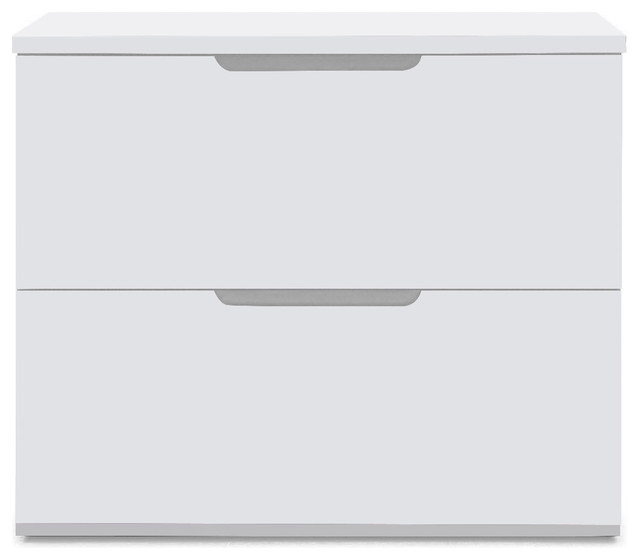 Hayes Modern 2 Drawers Lateral Filling Cabinet White Contemporary Filing Cabinets By Zuri Furniture