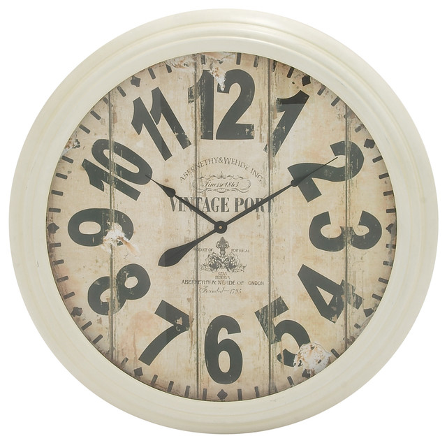 Appealing And Antique Styled Metal Wall Clock Farmhouse Wall Clocks