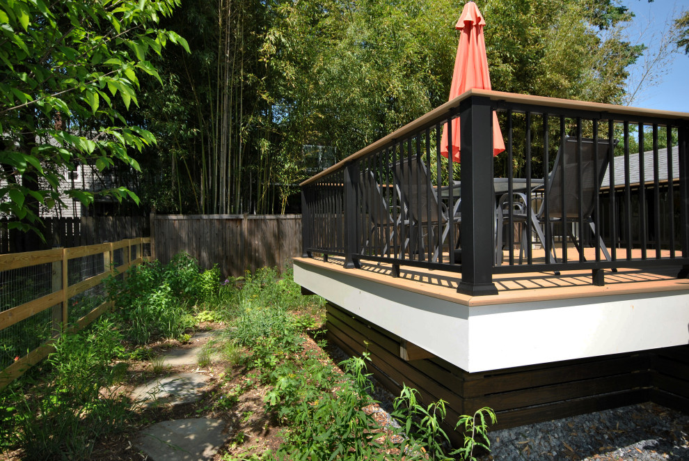 This is an example of an arts and crafts backyard deck.