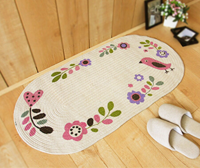 Tropical Fruit Flower Pattern Non-Slip Round Floor Mats Water Absorbent Carpet Rugs for Living Room Bathroom Kitchen Carpets 31.5x31.5 in Machine Washable 