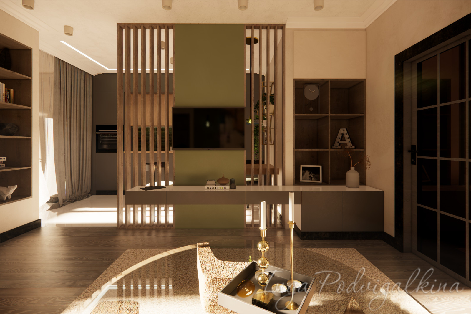 Студия в природных тонах