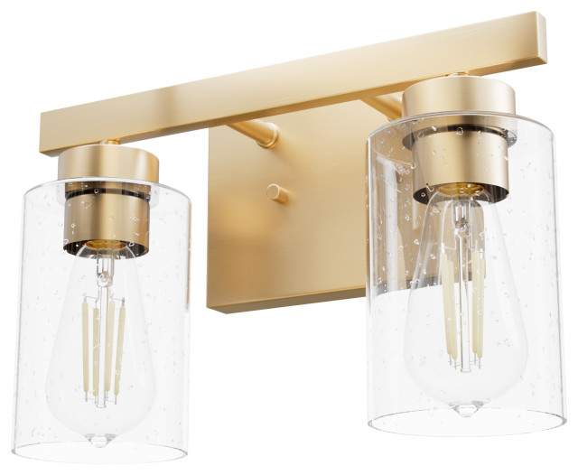 Hartland Alturas Gold With Seeded Glass 2 Light Vanity Wall