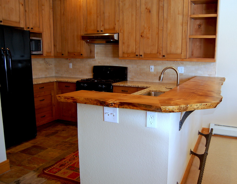 Mountain style kitchen photo in Denver