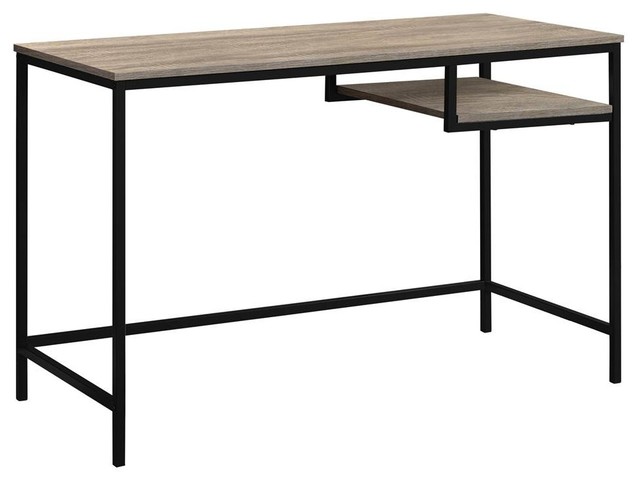 Wooden Computer Desk In Dark Taupe Industrial Desks And Wooden Computer Desk In Dark Taupe