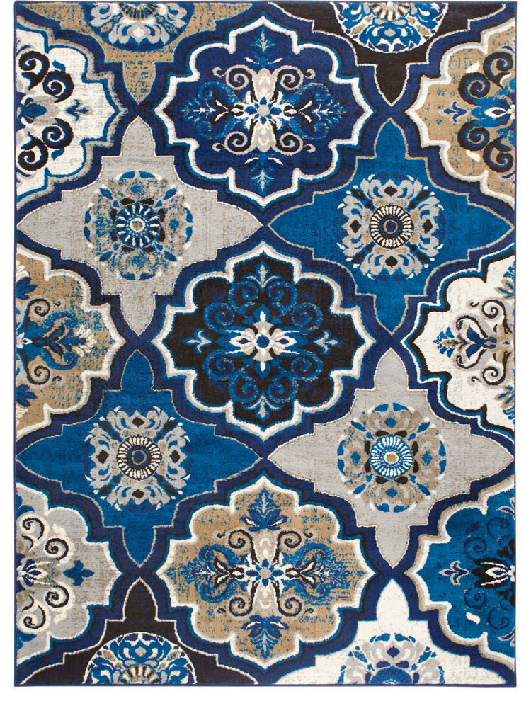 Home Dynamix Tremont Willow Area Rug Medallion Blue Multi Mediterranean Area Rugs By Uber Bazaar