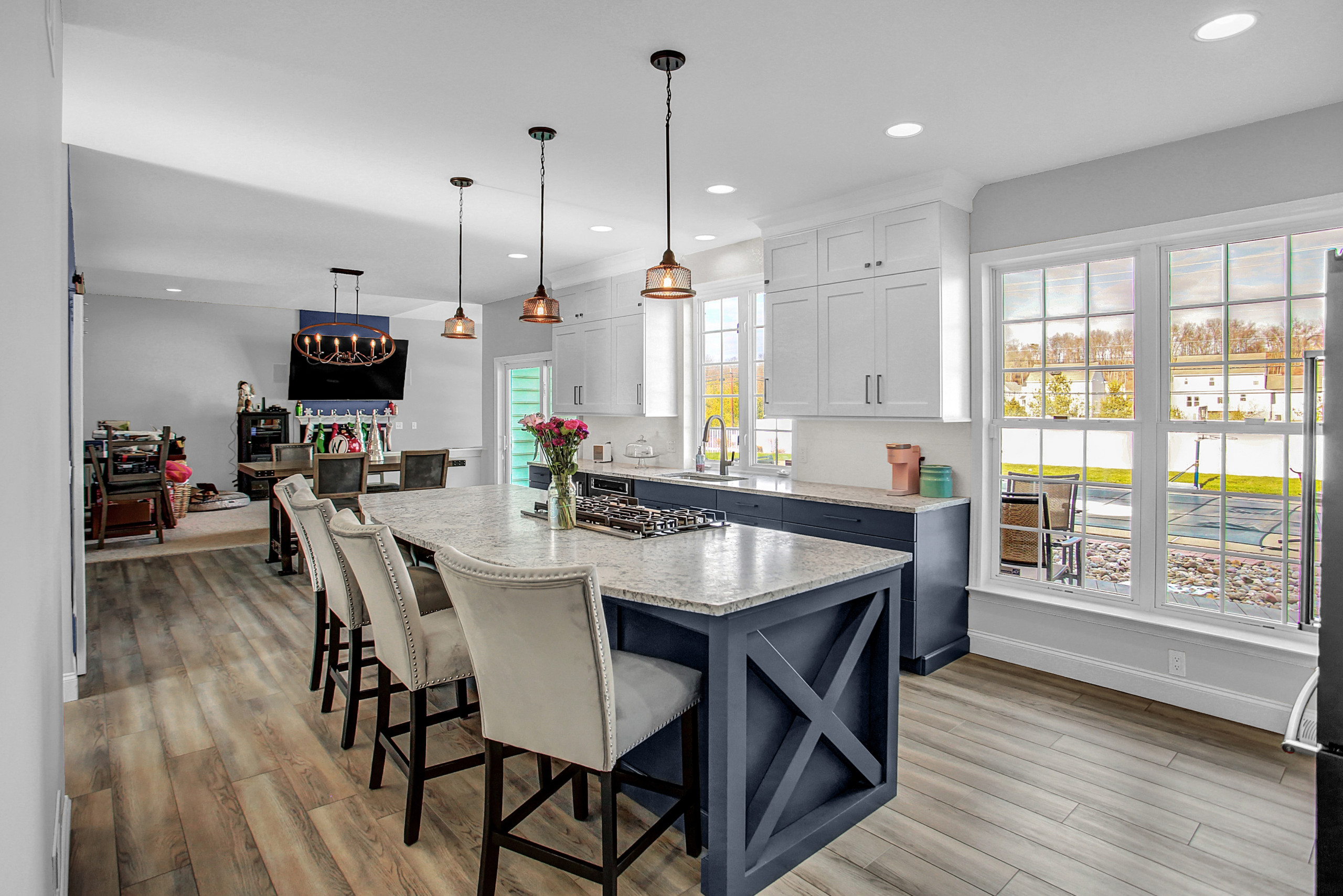 Blue & White Transitional Kitchen Remodel