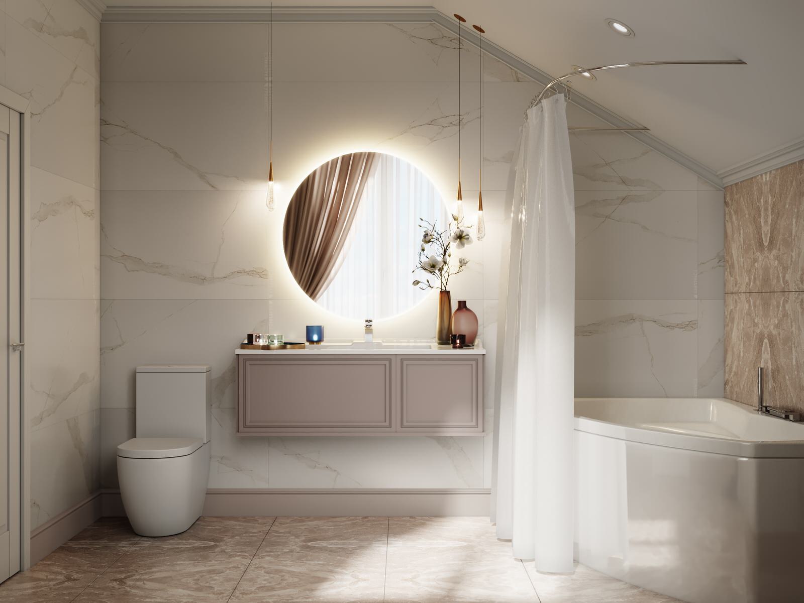 Дом в пудровых тонах