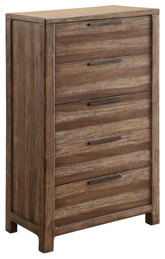 Aldyna Rustic Style 5 Drawer Chest
