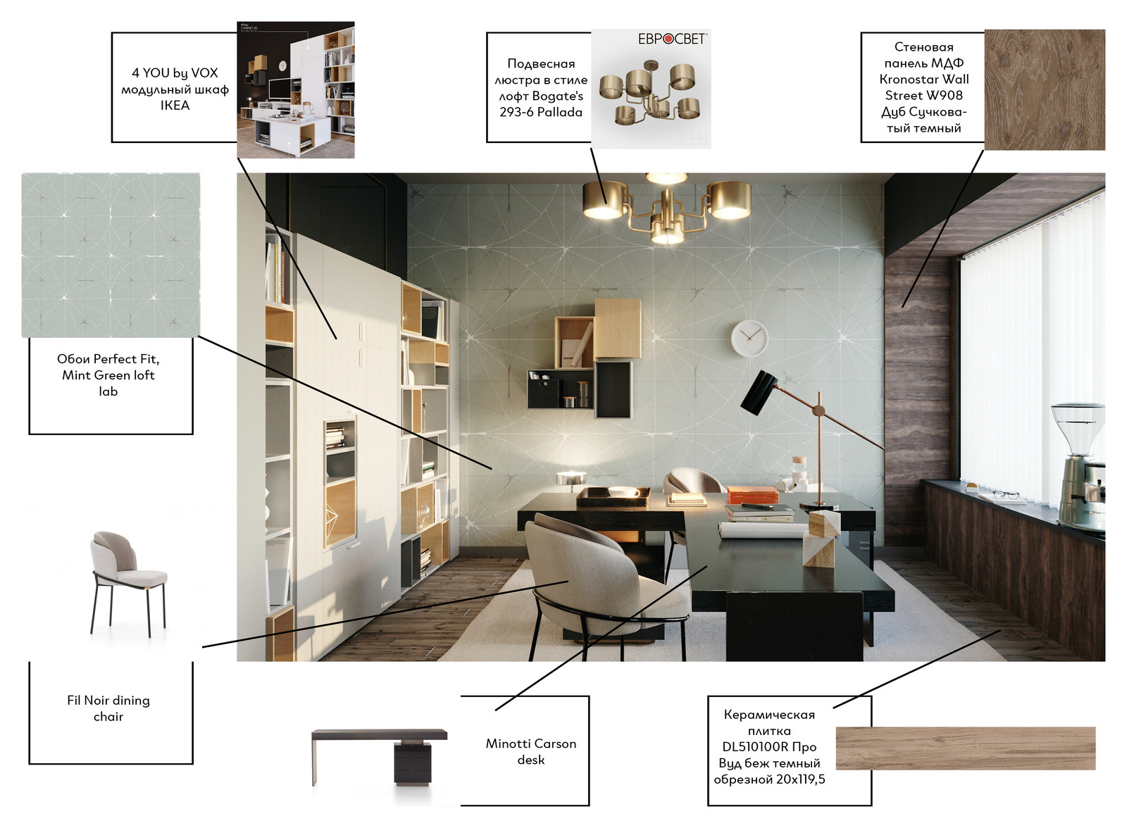 Интерьер кабинета и лобби нотариуса