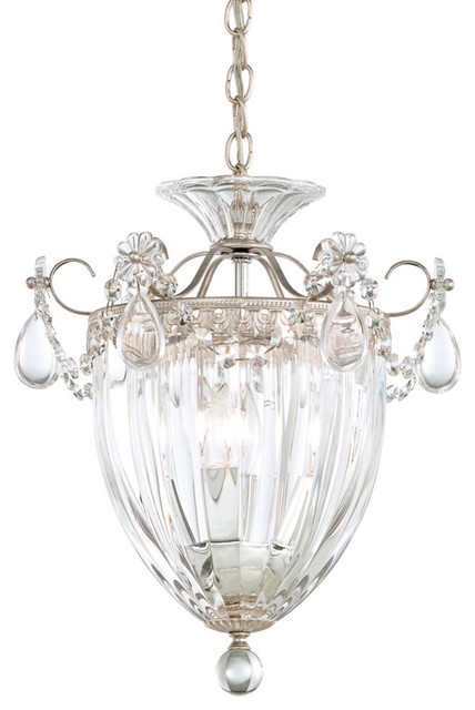 Bagatelle 3-Light Pendant, Silver, Clear Heritage Crystal