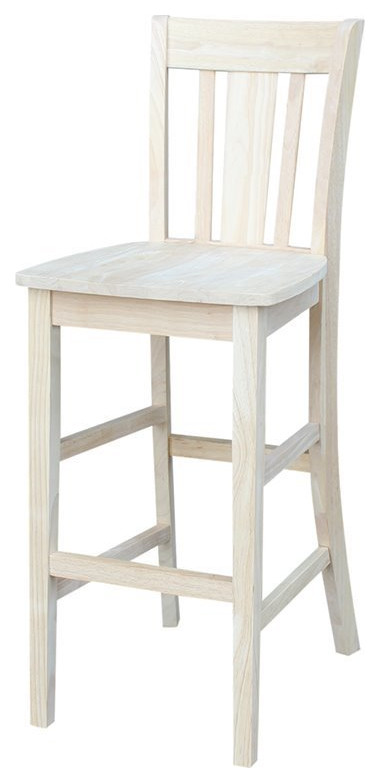 San Remo Natural Wood Bar Height Stool - 30" Seat Height