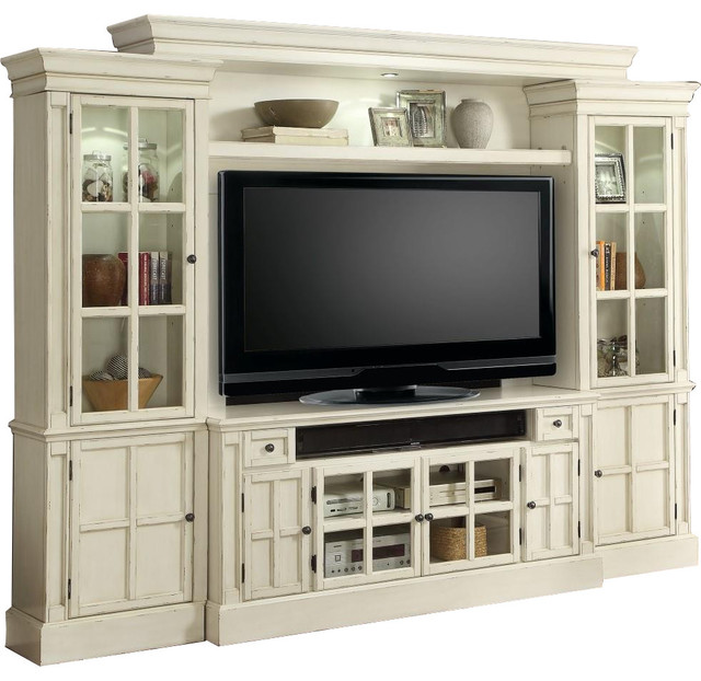 Parker House Charlotte 4 Piece Entertainment Wall In White Parker House Charlotte 4 Piece 62 Entertainment Wall In White