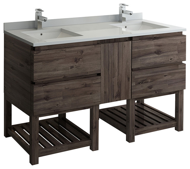 Formosa Floor Standing Open Bottom Double Sink Modern Bathroom