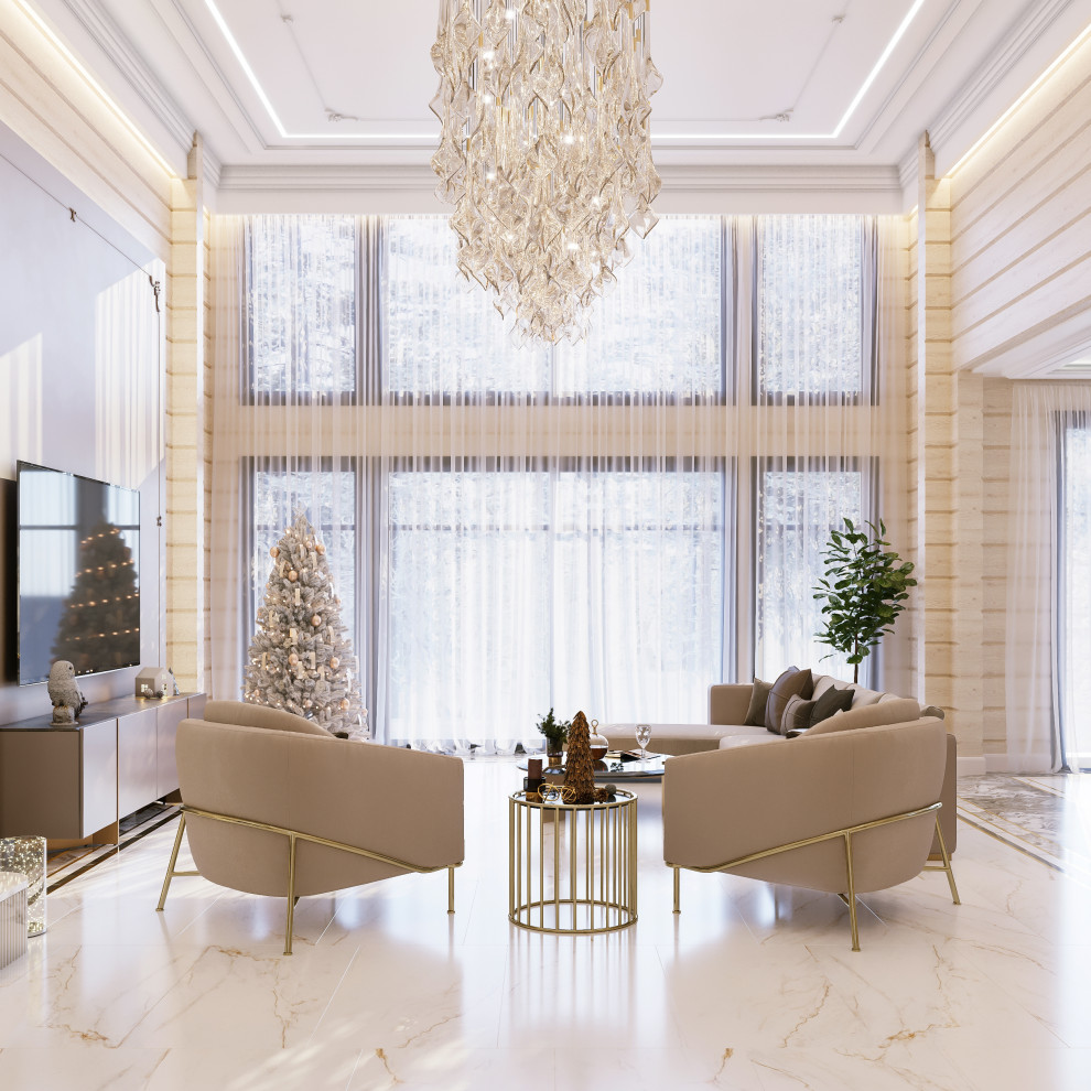 Загородный дом из бруса, Неоклассика