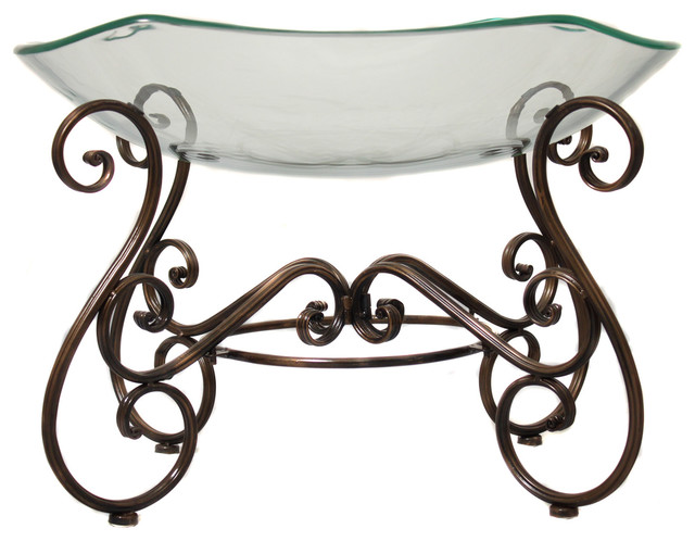 Casa Cortes Hotel Standard Large Glass Bowl Center Piece and Metal Stand