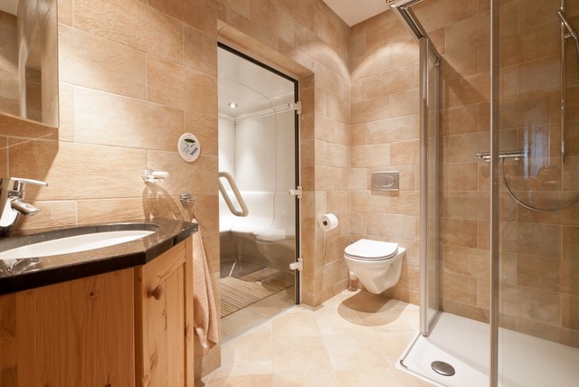 Swiss Chalet Project contemporary-badrum