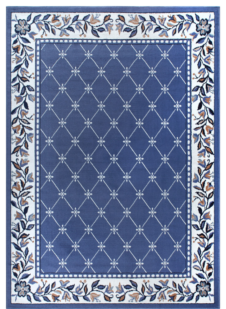 Home Dynamix Premium Aydin Area Rug 3 7 X5 2 Border Country Blue