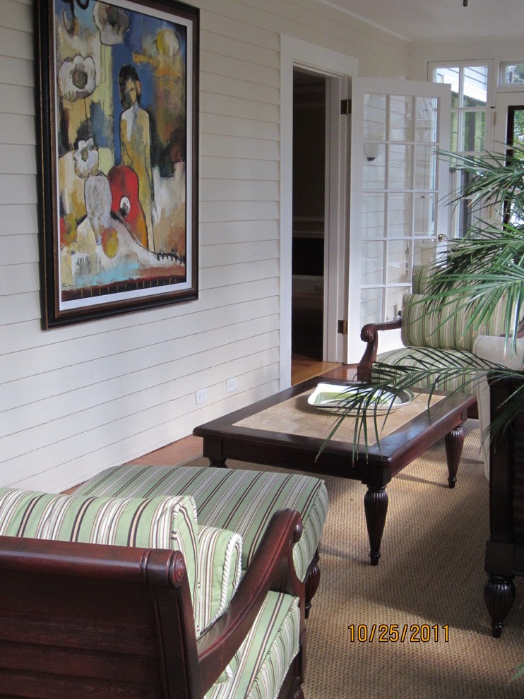 This is an example of a tropical verandah in Boston.