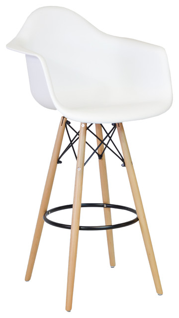 Midcentury Modern Daw Style Bar Stool With Arms White Midcentury Bar Stools And Counter Stools By The Khazana Home Austin Furniture Store