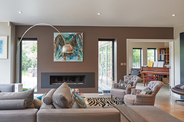 Large Living room moderne-dagligstue