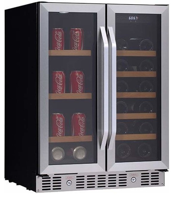 EdgeStar CWB1760FD 24"W 17 Bottle Wine and 53 Can Beverage Cooler Contemporary Beer And Wine