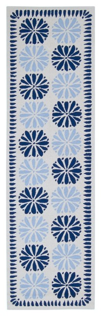 Inspired Classics Are, Navy-Pale Blue, Hallway Runner 2'3"x8'