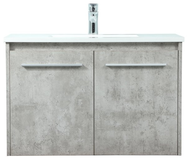 Elegant VF44530MCG 30"Single Bathroom Vanity, Concrete Gray