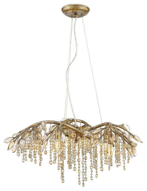 6 Light Mystic Gold Branches Chandelier - Contemporary - Chandeliers ...