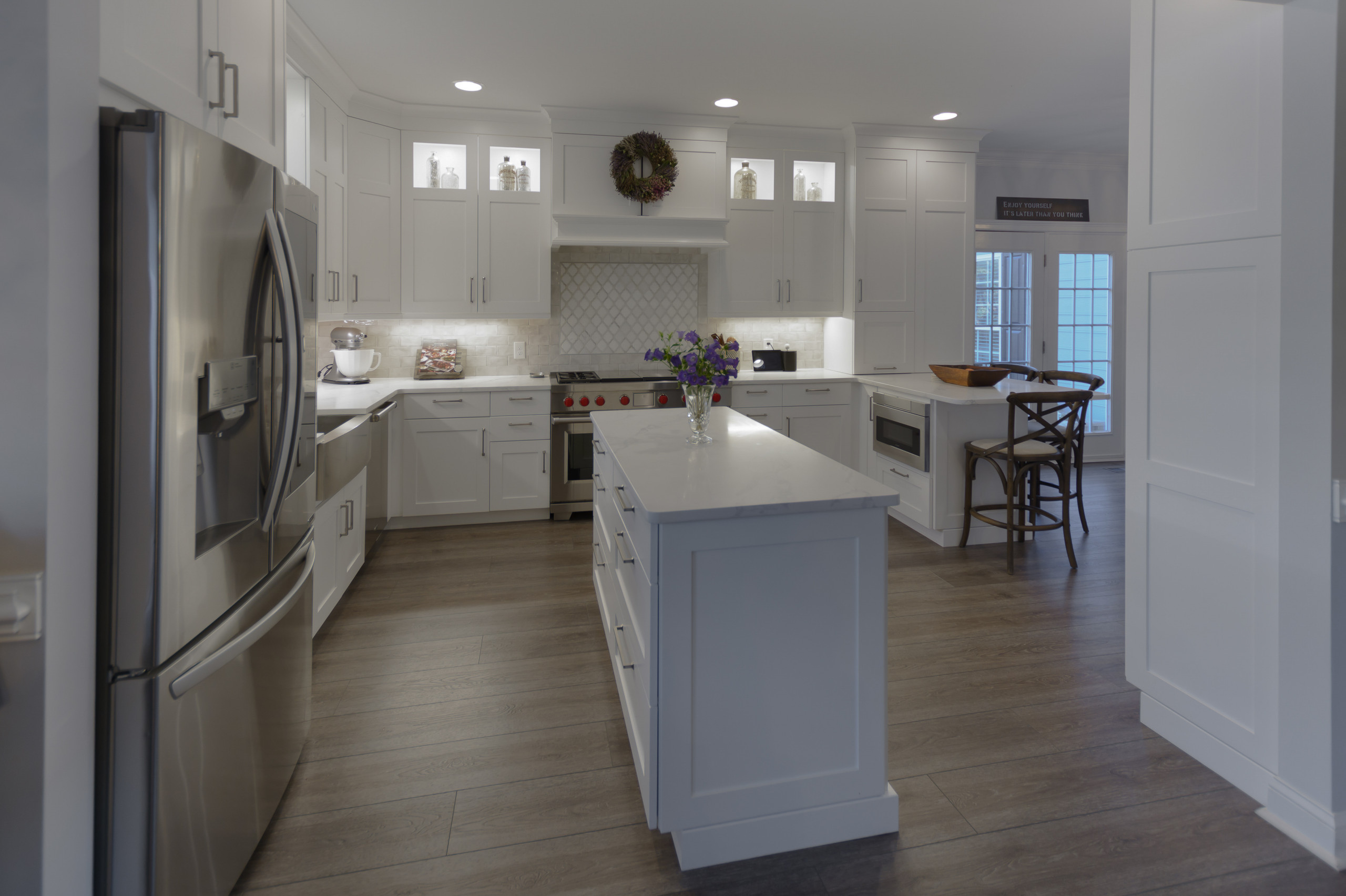 Pawley's Island simple wihite kitchen, laundry room, bathroom, and closet