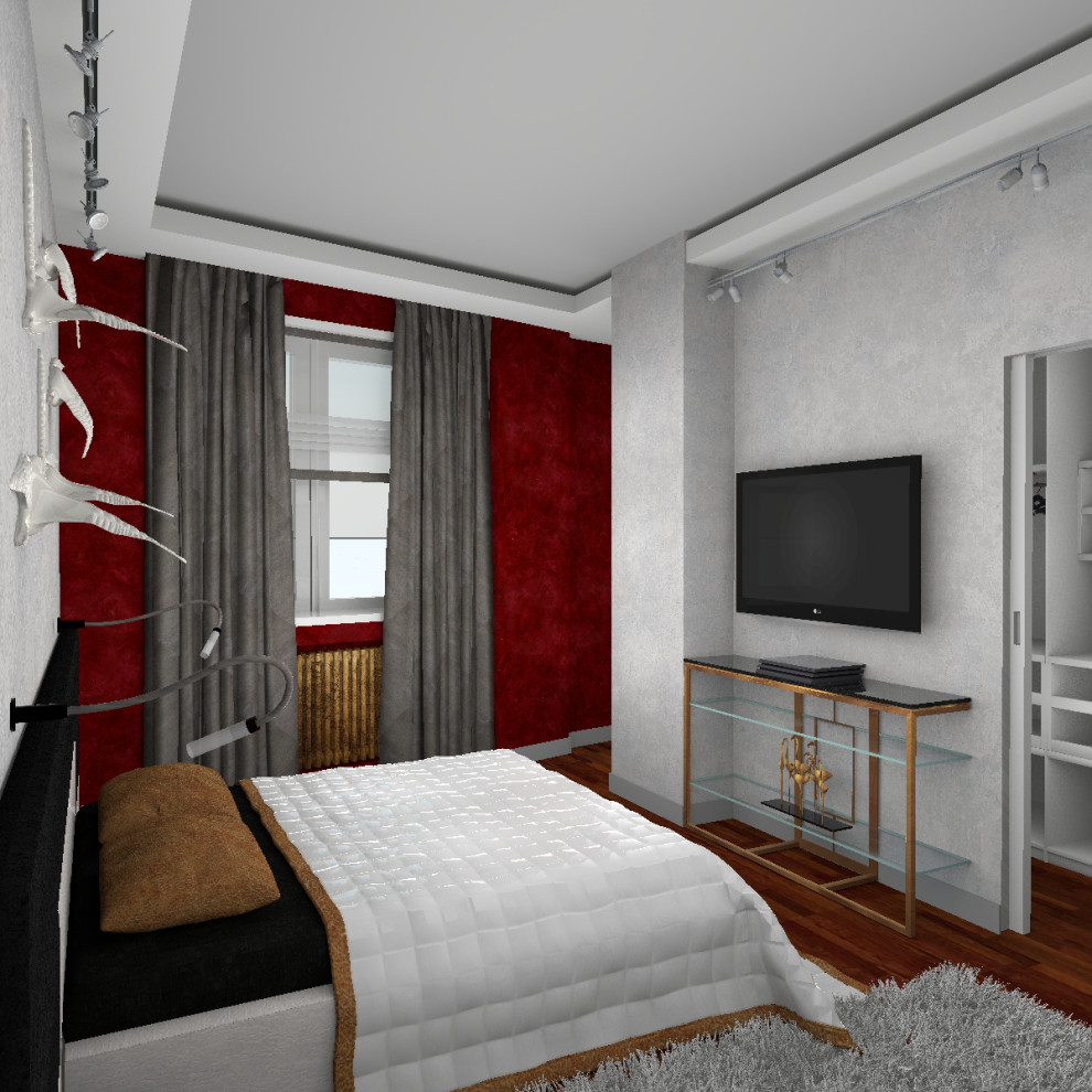 Спальня и ванная для молодой супружеской пары