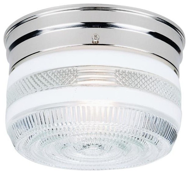 Westinghouse 66239 One Light Interior Flush Mount Ceiling Fixture Chrome Traditional Flush 8621