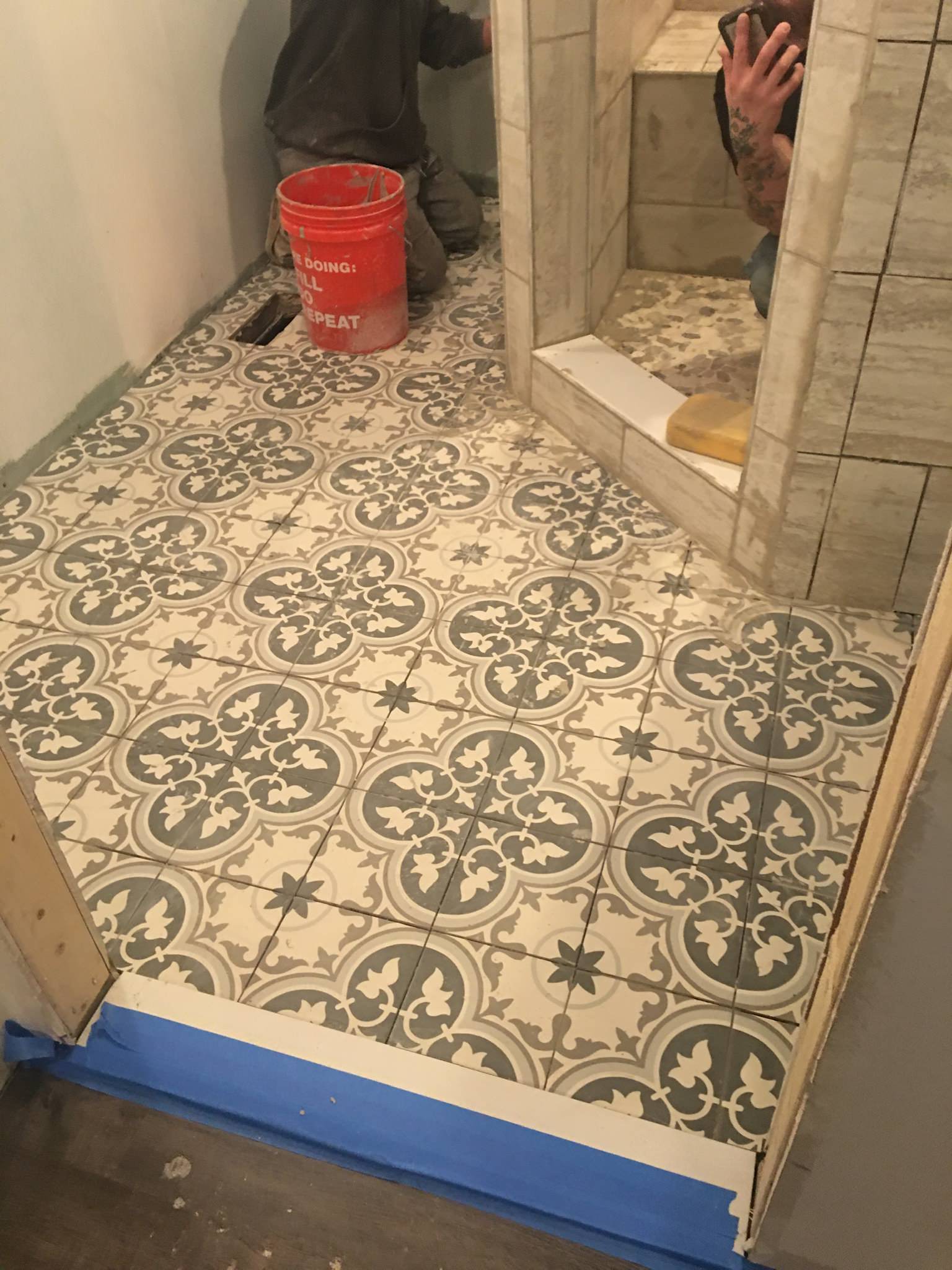 Custom bathroom and back room office/workout/pet room